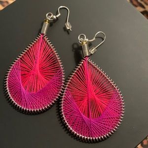 Spirograph Magenta Earrings *